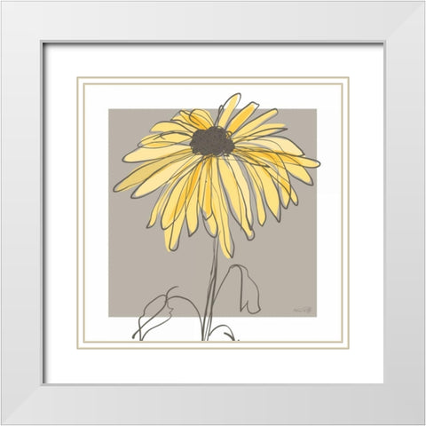 Yellow and Gray IV White Modern Wood Framed Art Print with Double Matting by Ruff, Kris