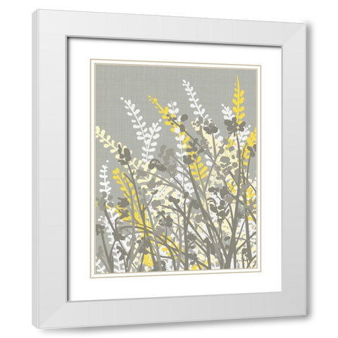 Yellow Meadow I White Modern Wood Framed Art Print with Double Matting by Ruff, Kris