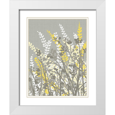 Yellow Meadow I White Modern Wood Framed Art Print with Double Matting by Ruff, Kris