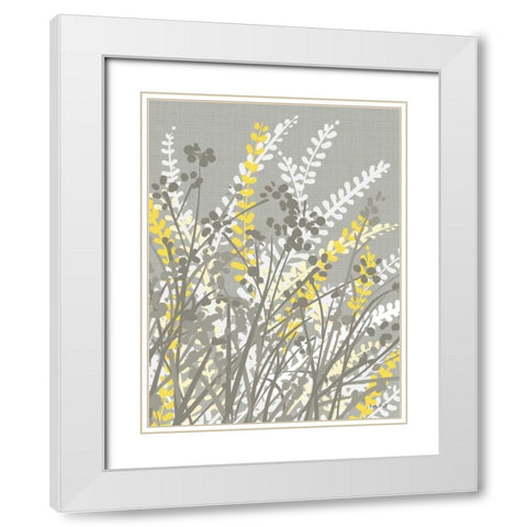 Yellow Meadow II White Modern Wood Framed Art Print with Double Matting by Ruff, Kris