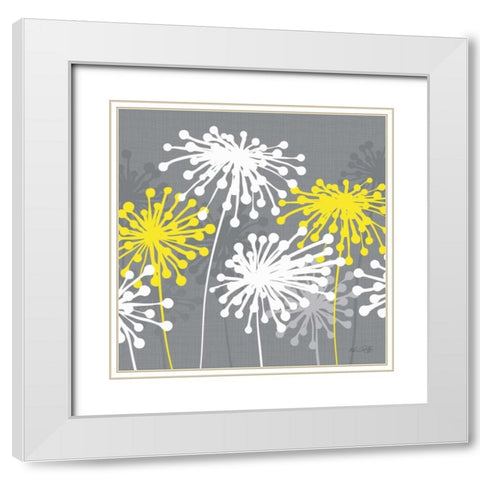 Dandelion I White Modern Wood Framed Art Print with Double Matting by Ruff, Kris