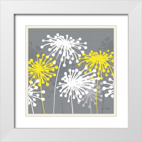 Dandelion I White Modern Wood Framed Art Print with Double Matting by Ruff, Kris