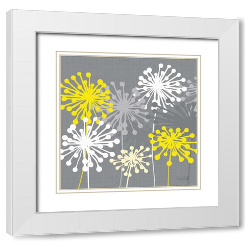 Dandelion II White Modern Wood Framed Art Print with Double Matting by Ruff, Kris
