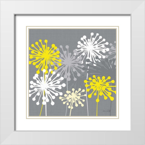 Dandelion II White Modern Wood Framed Art Print with Double Matting by Ruff, Kris