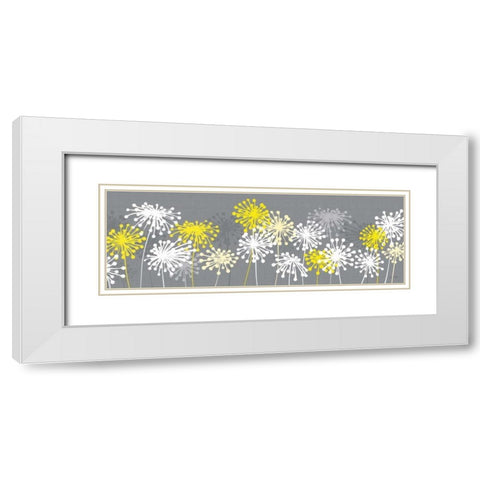 Dandelion Panel White Modern Wood Framed Art Print with Double Matting by Ruff, Kris