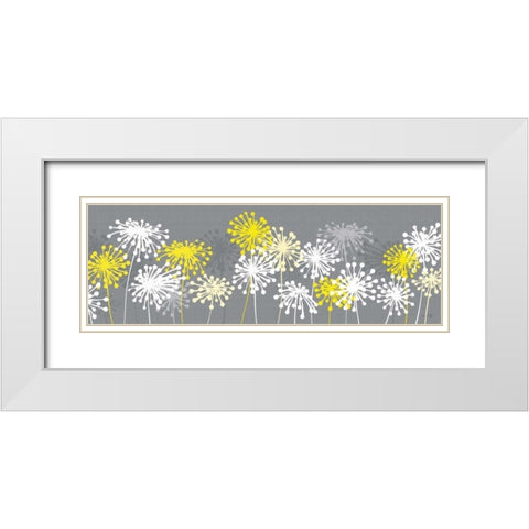 Dandelion Panel White Modern Wood Framed Art Print with Double Matting by Ruff, Kris