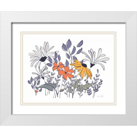 Primavera Garden I White Modern Wood Framed Art Print with Double Matting by Ruff, Kris