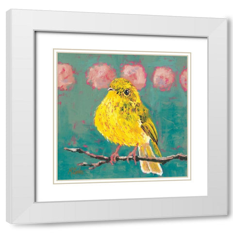 Citrine Fly Catcher White Modern Wood Framed Art Print with Double Matting by Reeves, Molly