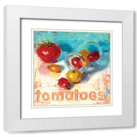 Tomatoes White Modern Wood Framed Art Print with Double Matting by Salness, Annie