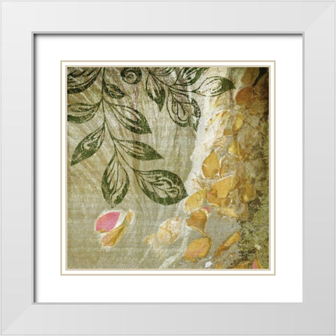 Green Swirl I White Modern Wood Framed Art Print with Double Matting by Studio 2