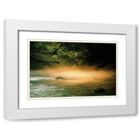Evening Glow I White Modern Wood Framed Art Print with Double Matting by Studio 2