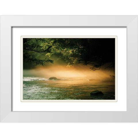 Evening Glow I White Modern Wood Framed Art Print with Double Matting by Studio 2