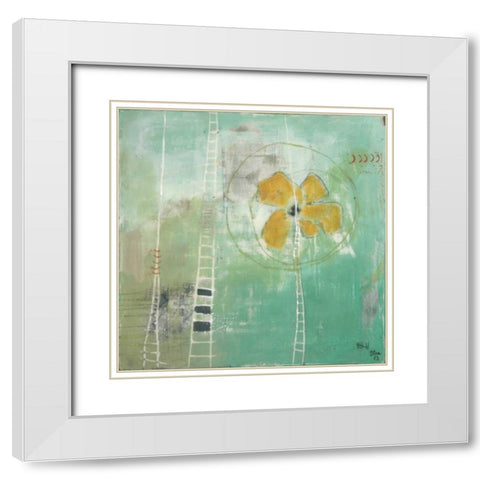 Spring Has Sprung II White Modern Wood Framed Art Print with Double Matting by Lee, Stephanie
