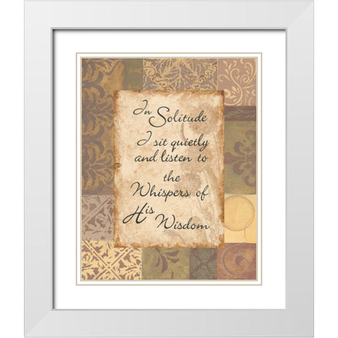 Solitude White Modern Wood Framed Art Print with Double Matting by Smith, Pamela