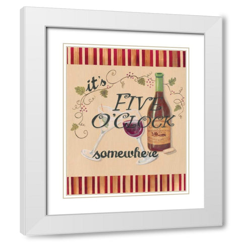 Happy Hour II White Modern Wood Framed Art Print with Double Matting by Smith, Pamela