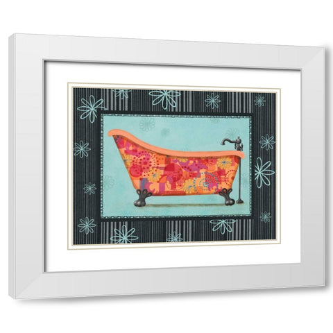 Retro Tub I White Modern Wood Framed Art Print with Double Matting by Smith, Pamela