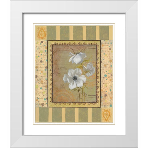 Anemones White Modern Wood Framed Art Print with Double Matting by Smith, Pamela