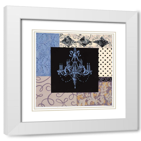 Chandelier I White Modern Wood Framed Art Print with Double Matting by Smith, Pamela