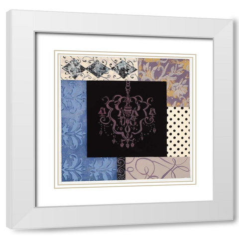 Chandelier III White Modern Wood Framed Art Print with Double Matting by Smith, Pamela