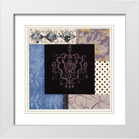 Chandelier III White Modern Wood Framed Art Print with Double Matting by Smith, Pamela