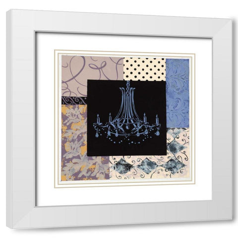 Chandelier IV White Modern Wood Framed Art Print with Double Matting by Smith, Pamela