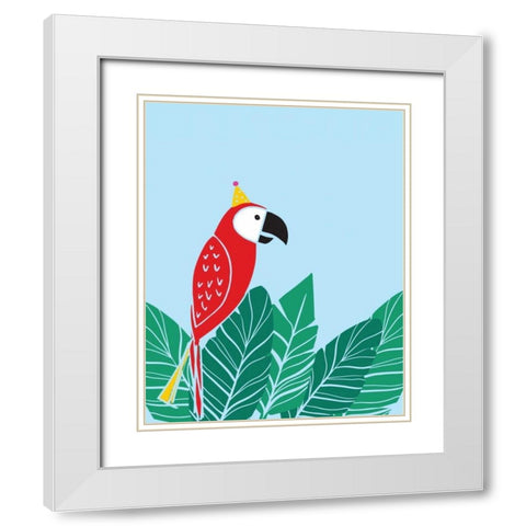 Tropical Bird I White Modern Wood Framed Art Print with Double Matting by Serna, Isabel