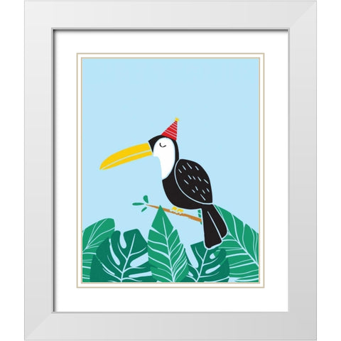 Tropical Bird II White Modern Wood Framed Art Print with Double Matting by Serna, Isabel