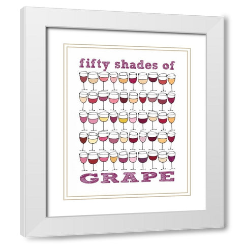 Fifty Shades of Grape White Modern Wood Framed Art Print with Double Matting by Sosik, Jennifer