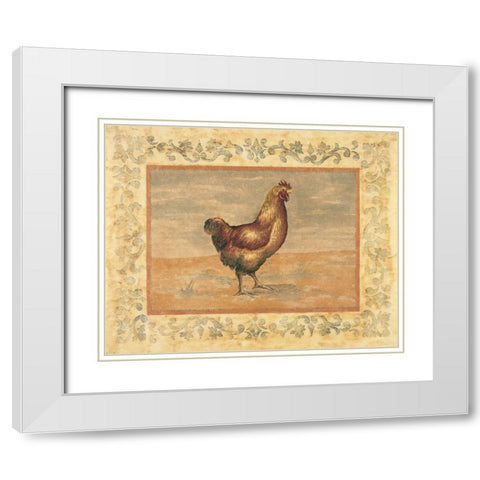 Hen White Modern Wood Framed Art Print with Double Matting by Schippel, Banafshe