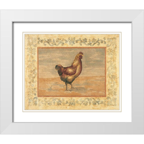 Hen White Modern Wood Framed Art Print with Double Matting by Schippel, Banafshe