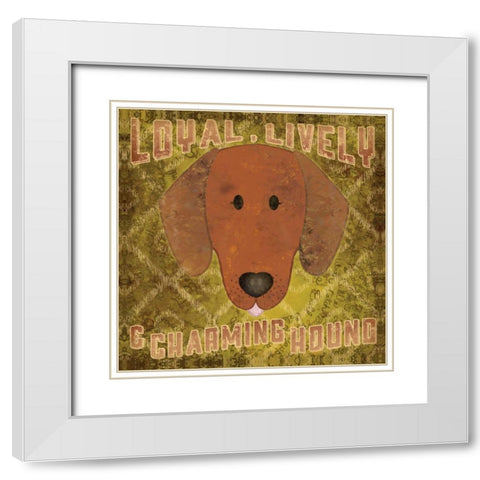 Dachshund White Modern Wood Framed Art Print with Double Matting by Sta Teresa, Ashley