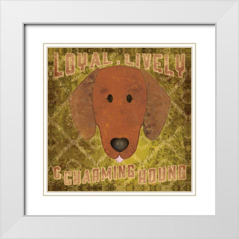 Dachshund White Modern Wood Framed Art Print with Double Matting by Sta Teresa, Ashley