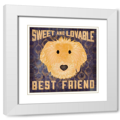 Golden Doodle White Modern Wood Framed Art Print with Double Matting by Sta Teresa, Ashley
