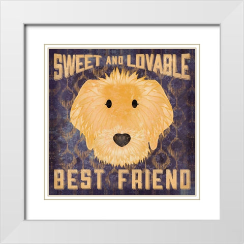 Golden Doodle White Modern Wood Framed Art Print with Double Matting by Sta Teresa, Ashley