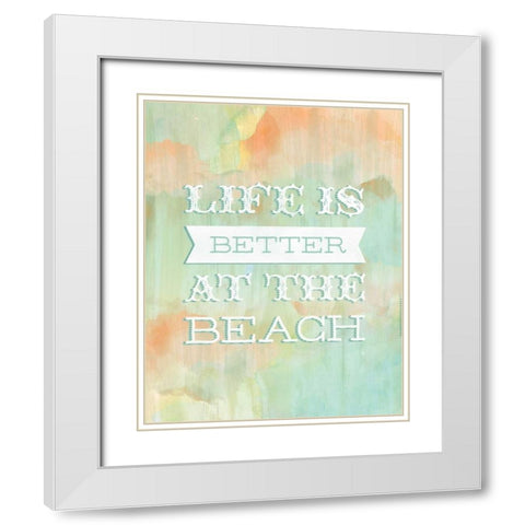 Life Beach White Modern Wood Framed Art Print with Double Matting by Sta Teresa, Ashley