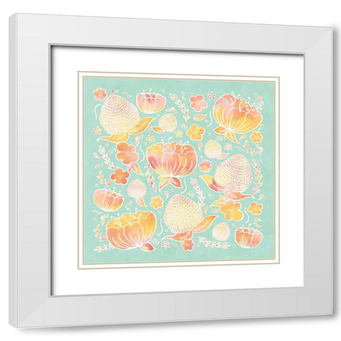 Pikes Flowers I White Modern Wood Framed Art Print with Double Matting by Sta Teresa, Ashley