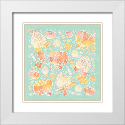 Pikes Flowers I White Modern Wood Framed Art Print with Double Matting by Sta Teresa, Ashley