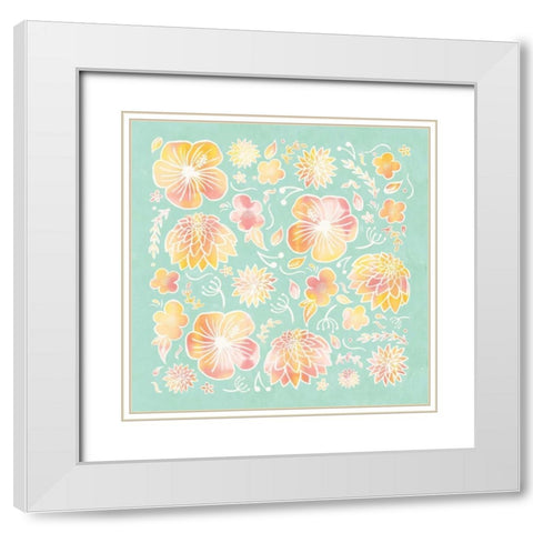 Pikes Flowers II White Modern Wood Framed Art Print with Double Matting by Sta Teresa, Ashley