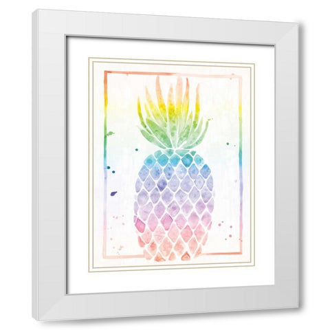 Pineapple Sunrise White Modern Wood Framed Art Print with Double Matting by Sta Teresa, Ashley