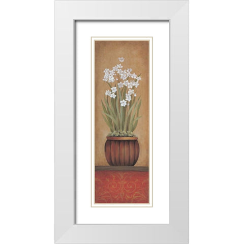 Paperwhites I White Modern Wood Framed Art Print with Double Matting by 3 Bamboo Studio
