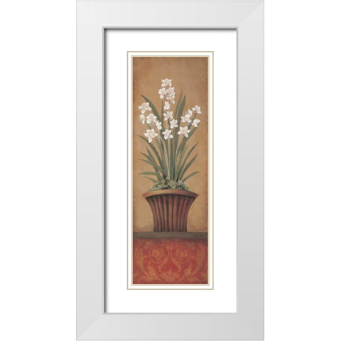 Paperwhites II White Modern Wood Framed Art Print with Double Matting by 3 Bamboo Studio