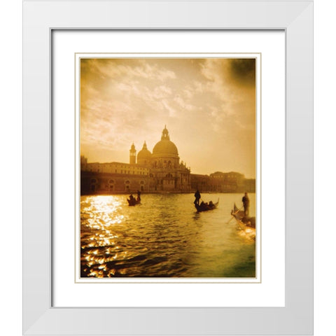 Venezia Sunset I White Modern Wood Framed Art Print with Double Matting by Clayton-Thompson, Philip