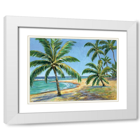Tropical Beach White Modern Wood Framed Art Print with Double Matting by Williams, Todd