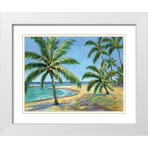 Tropical Beach White Modern Wood Framed Art Print with Double Matting by Williams, Todd