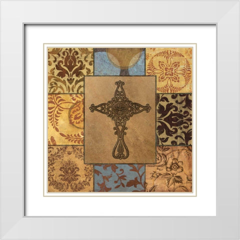 Patchwork Cross I White Modern Wood Framed Art Print with Double Matting by Williams, Todd