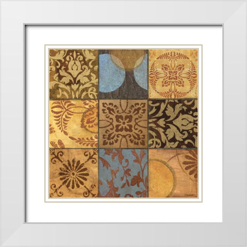 Decorative Patchwork I White Modern Wood Framed Art Print with Double Matting by Williams, Todd