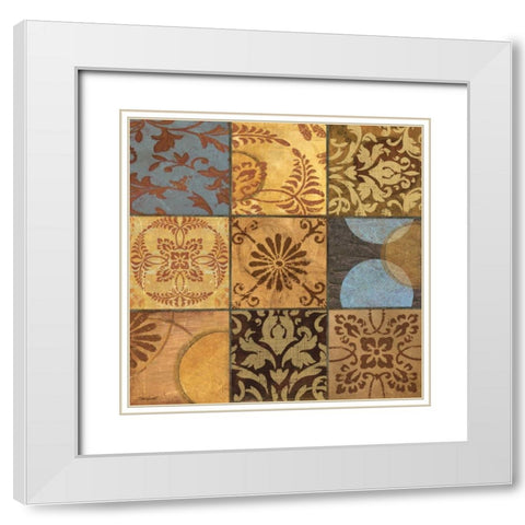 Decorative Patchwork II White Modern Wood Framed Art Print with Double Matting by Williams, Todd