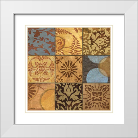 Decorative Patchwork II White Modern Wood Framed Art Print with Double Matting by Williams, Todd