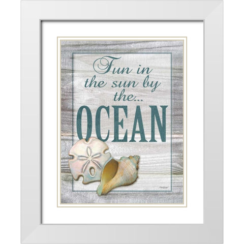 Fun in the Sun White Modern Wood Framed Art Print with Double Matting by Williams, Todd