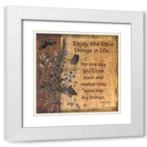 Enjoy Little Things White Modern Wood Framed Art Print with Double Matting by Williams, Todd